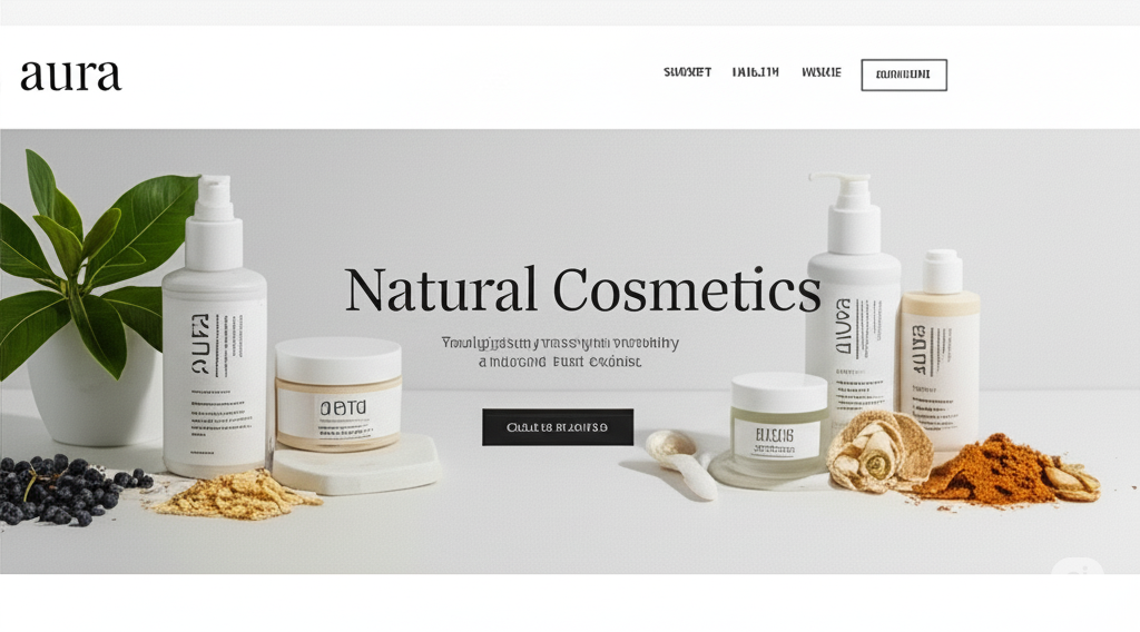 Screenshot of a modern e-commerce website for beauty products